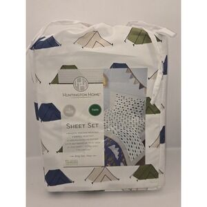 New Huntington Home 3 Piece Twin Sheets Tent, Camping Theme